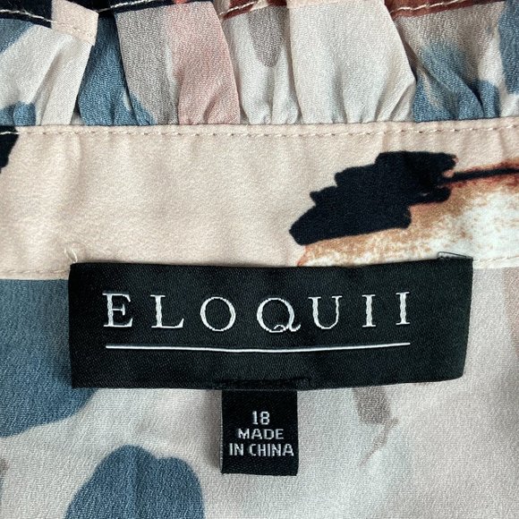 Eloquii Frankie Button Down Blouse In Panthera Animal Print Size 18 - Picture 4 of 12